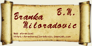 Branka Miloradović vizit kartica